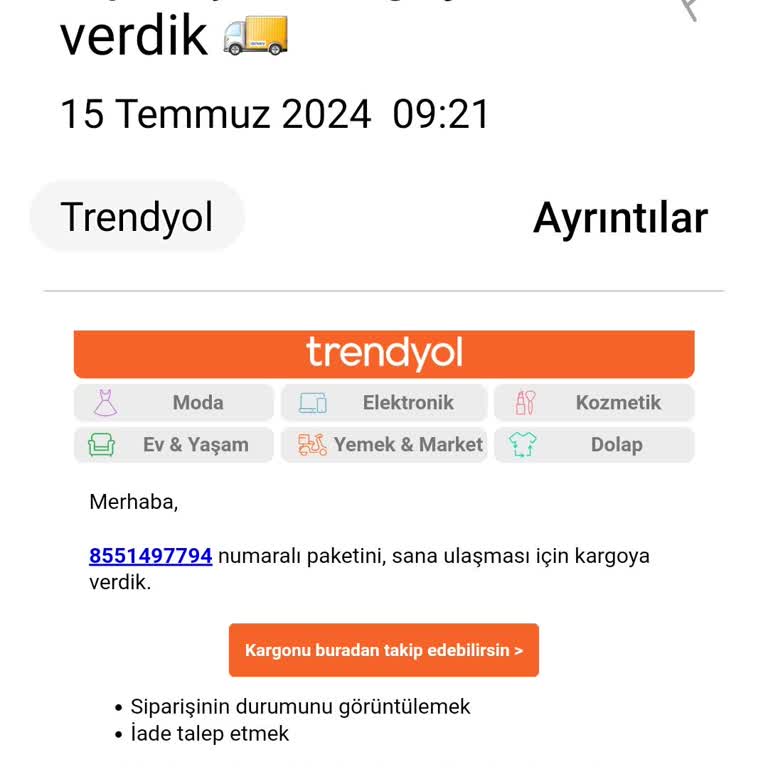 Trendyol Kargomda İsim Değişikliği Yapmak İstiyorum