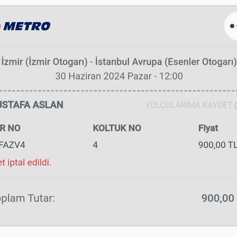Obilet İptal İadesinin Yapılmaması
