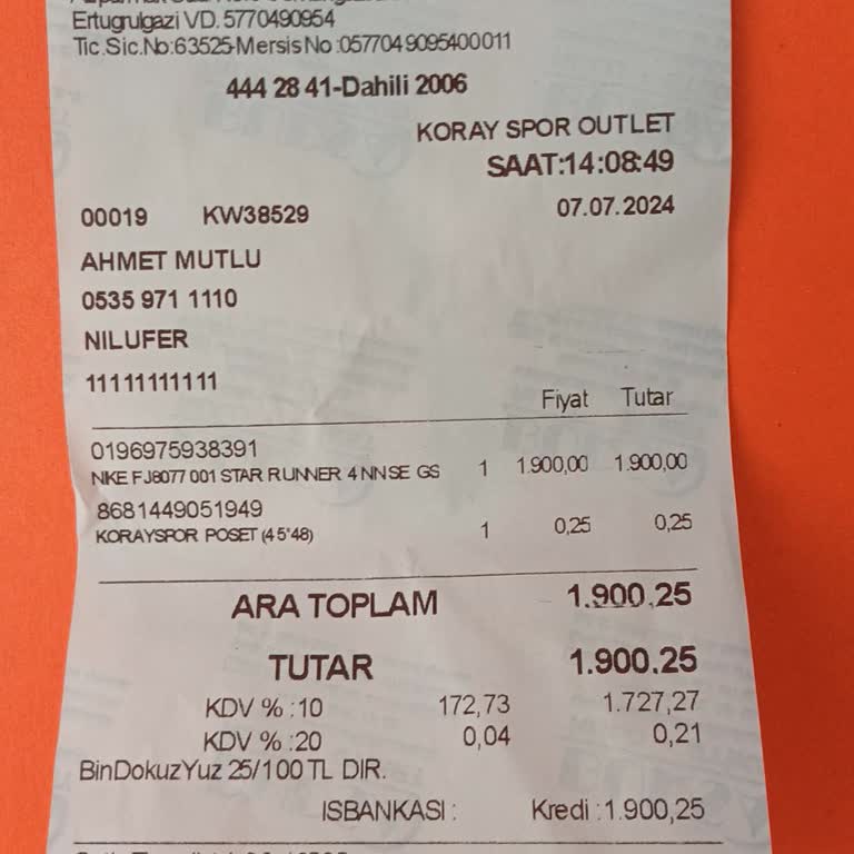 Bursa Koray Spor Bir Hafta Önce Alınan Urunu İade Almıyor