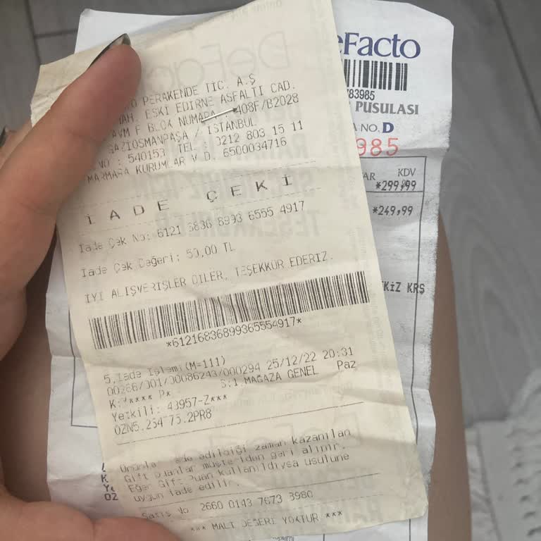 DeFacto İade Çeki İşlemi