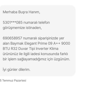Hepsiburada İade Almıyor Klimaları Servis Raporu Olmasına Rağmen