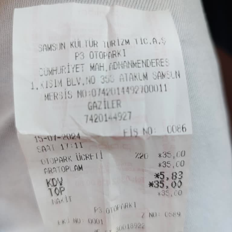 Samsun Büyükşehir Belediyesi Samsun Engelli Otopark Ücret Talebi