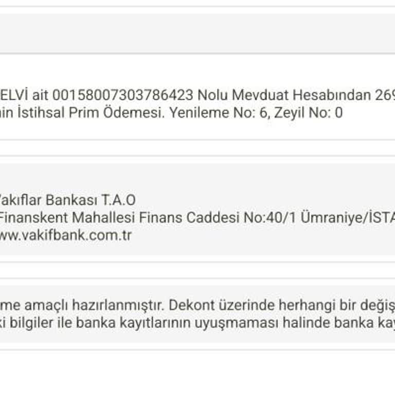 VakıfBank Poliçe İptal Ve İadesi