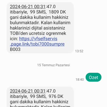 Vodafone Kullanmadığım Dakikaları Kullanmışım Gibi Gösteriyor