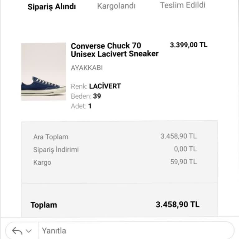 Converse Siparişim Bir Buçuk Aydır Transfer Sürecinde