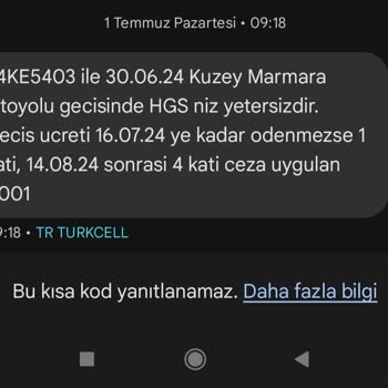 Kuzey Marmara Otoyolu Habersiz Gecikme Cezası