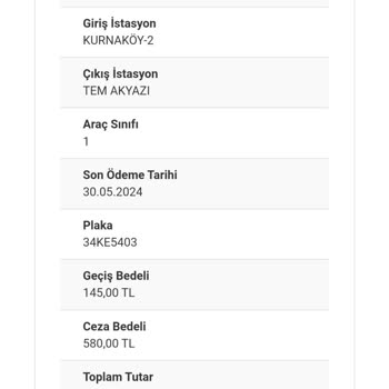 Kuzey Marmara Otoyolu Habersiz Gecikme Cezası