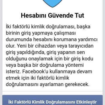 Facebook İki Faktörlü Giriş Yapamama Hatası