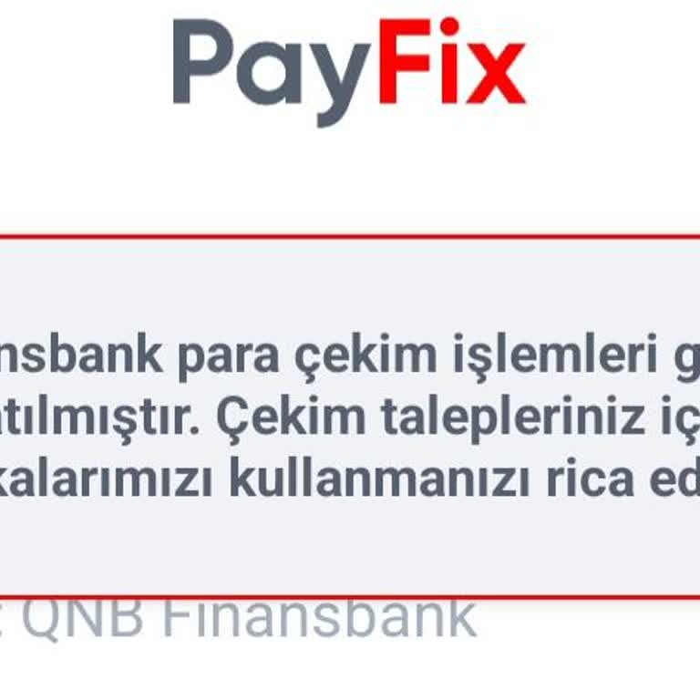 PayFix Para Çekme İşlemi Yapamıyorum.