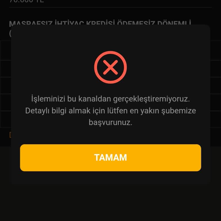 VakıfBank Mobil Bankacılıktan Sky Limit Kredimi Çekemiyorum.