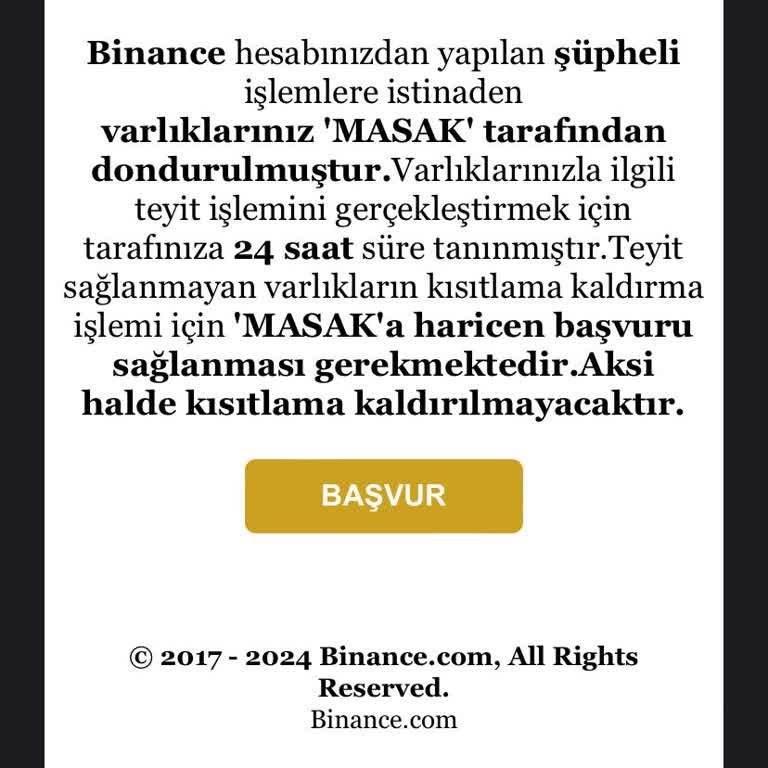 Binance MASAK Sun Expres