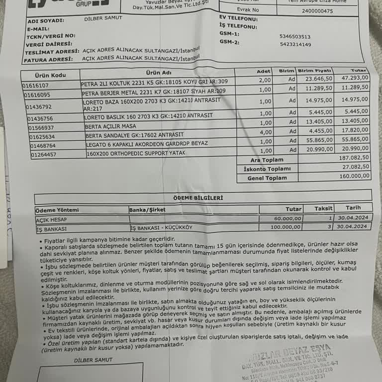 Enza Home Eksik Ürün Gönderildi