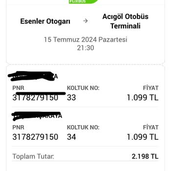 Kamil Koç Turizm Gereksiz Aksayan Sefer