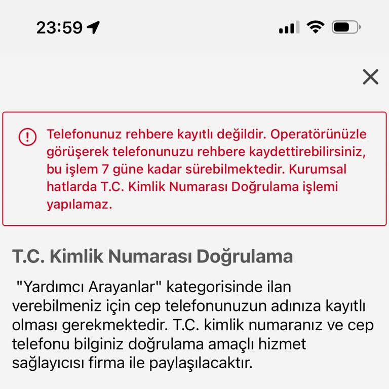 Türk Telekom Rehbere Kayıt Sorunu