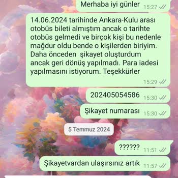 Metro Turizm Para İadesi Yapmadı