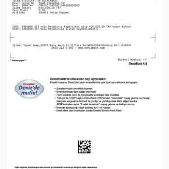 Denizbank Vadeli Hesap Kapatmasına Yarım Saat Kala Kapattım Getirimi Yok Ettiniz