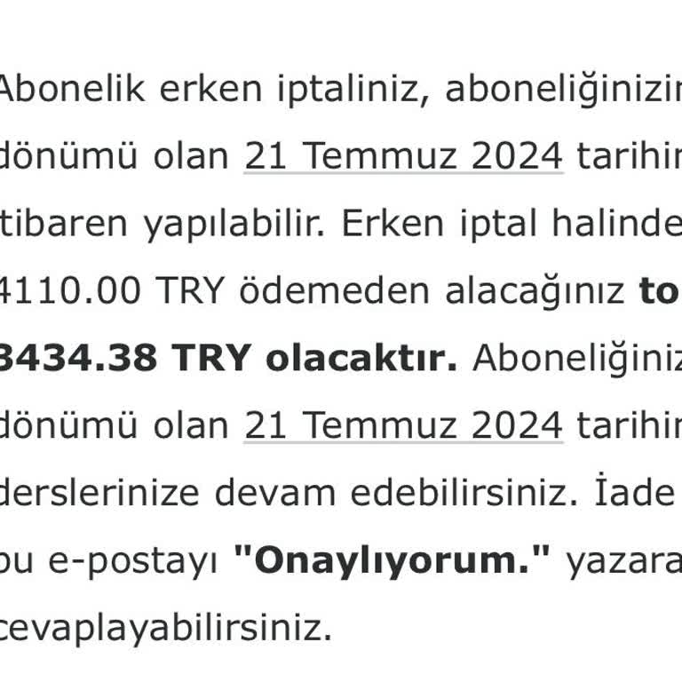 Cambly Üyelik İptalinde Tam Ücreti Geri Yatırmaması