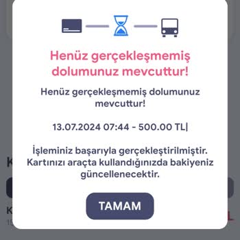 Kentkart Online Dolum Kartıma Düşmedi