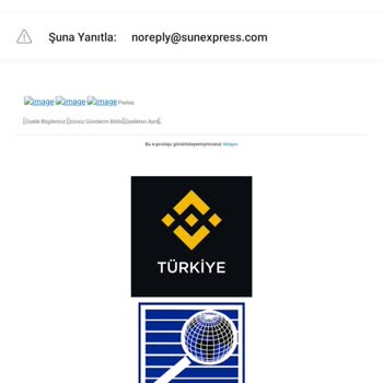 Sunexpress Tarafından Binance Hesabım İle İlgili Gelen Mail