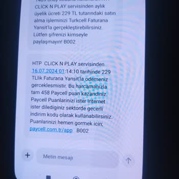 Turkcell Http Click N Play Tarafından Param Alındı
