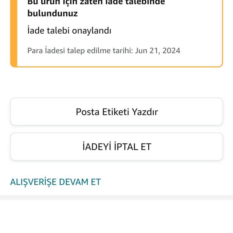 Amazon Para İadesi Yapmaması
