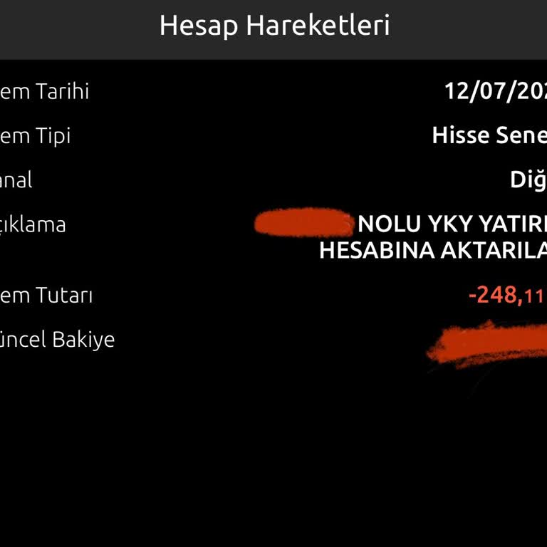 Yapı Kredi Yatırım Hesabına Aktarılan Ücret
