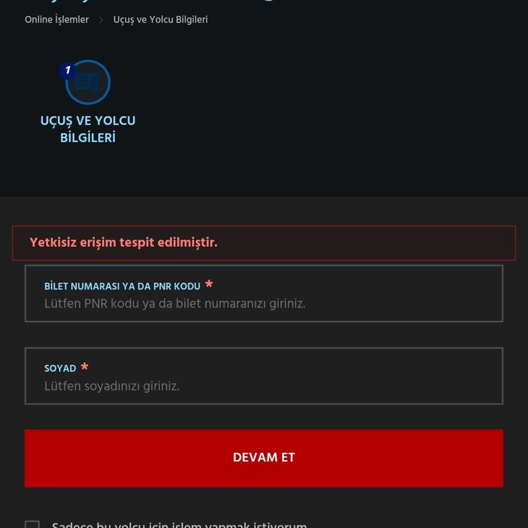 Anadolu Jet Yetkisiz Erişim Check-in Sorunu