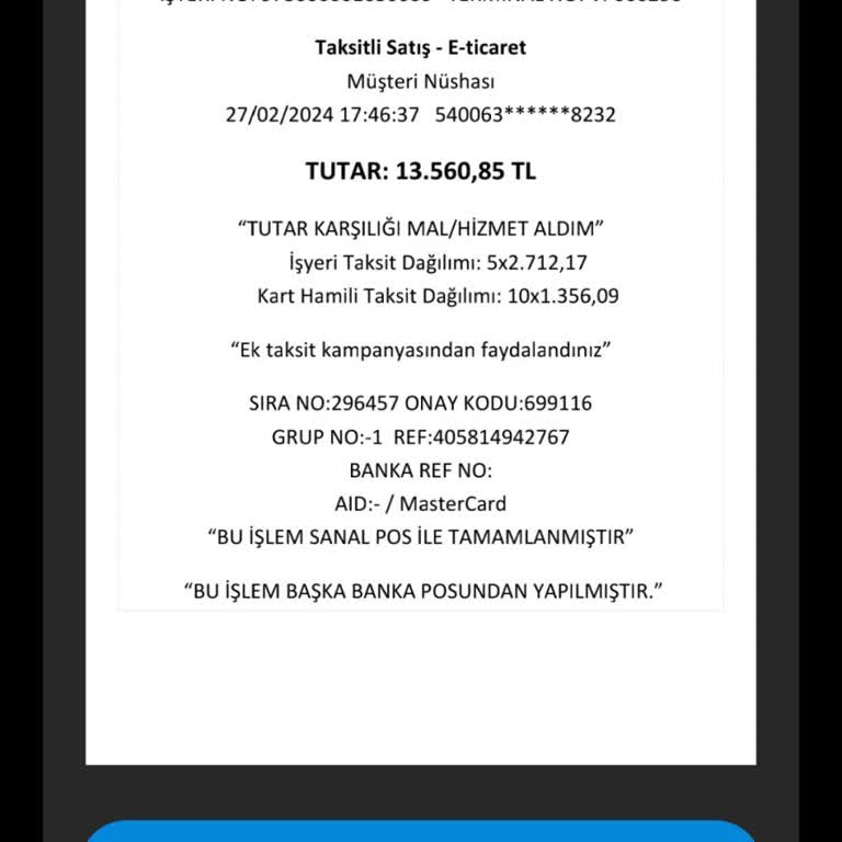 Sipay Kredi Kartımdan Yüklü Miktar Para Çekmiş