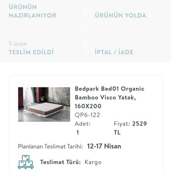 Vivense - Para İadesi/değişimi Yapılmayan Yatak