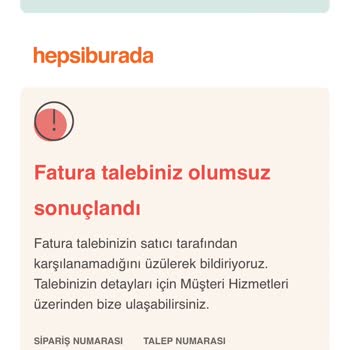 Hepsiburada Fatura Kesilmemesi Sorunu