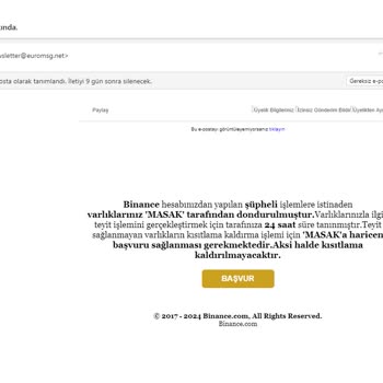 Sunexpress'den Gelen MASAK Varlıklarınız Dondurulmuştur Maili