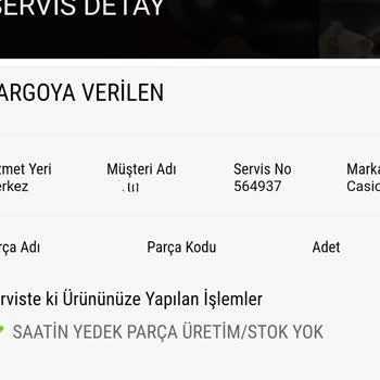 Ersa Saat Servisi Yedek Parça Bulamıyor.