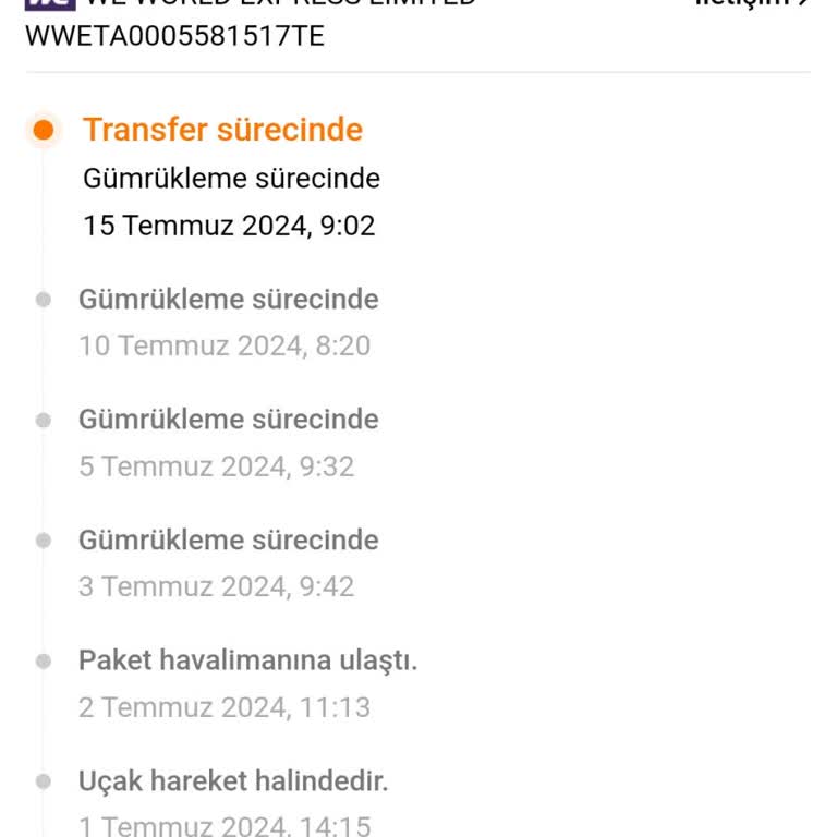 We World Express Temu Bir Türlü Gelmeyen Kargo Sorunu.