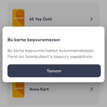 BELBİM (İstanbulkart) Anne Kart Başvurusu Yapamama