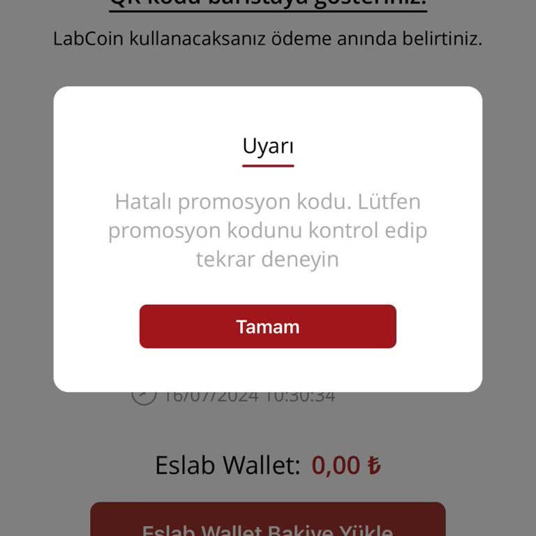 Espresso Lab Kahve Kodu Hata Veriyor