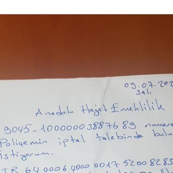 Anadolu Hayat Emeklilik Poliçe İptalim Yapıldı. Geri İade Yapılmadı!