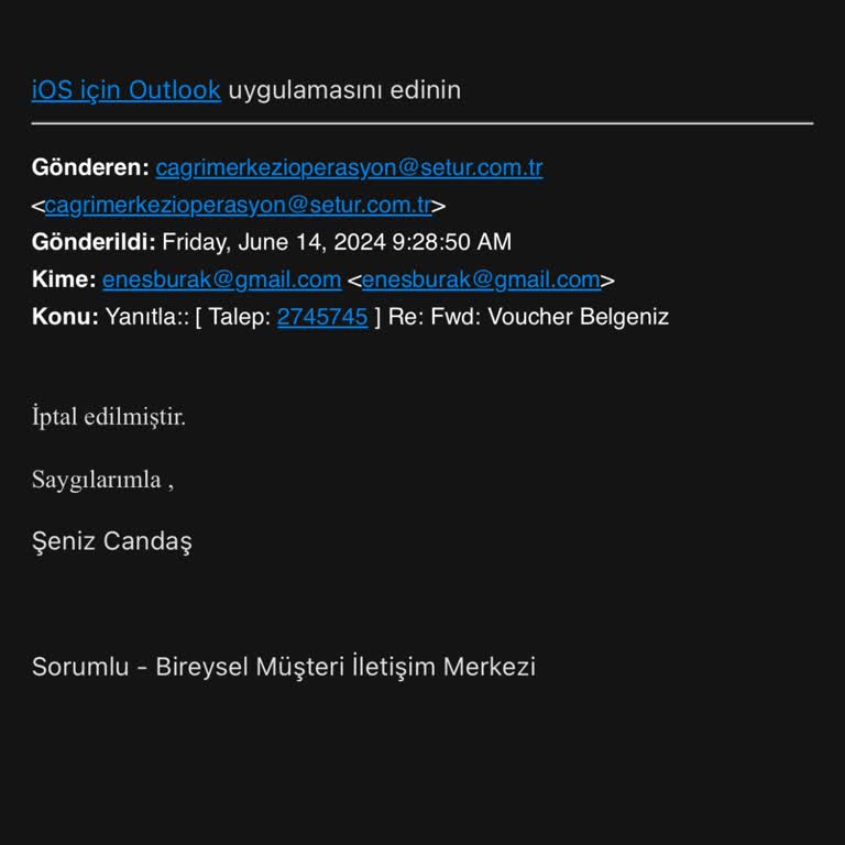 Setur Ücret İadesi Sorunu