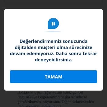 Denizbank Mobilden Müşteri Olamıyorum