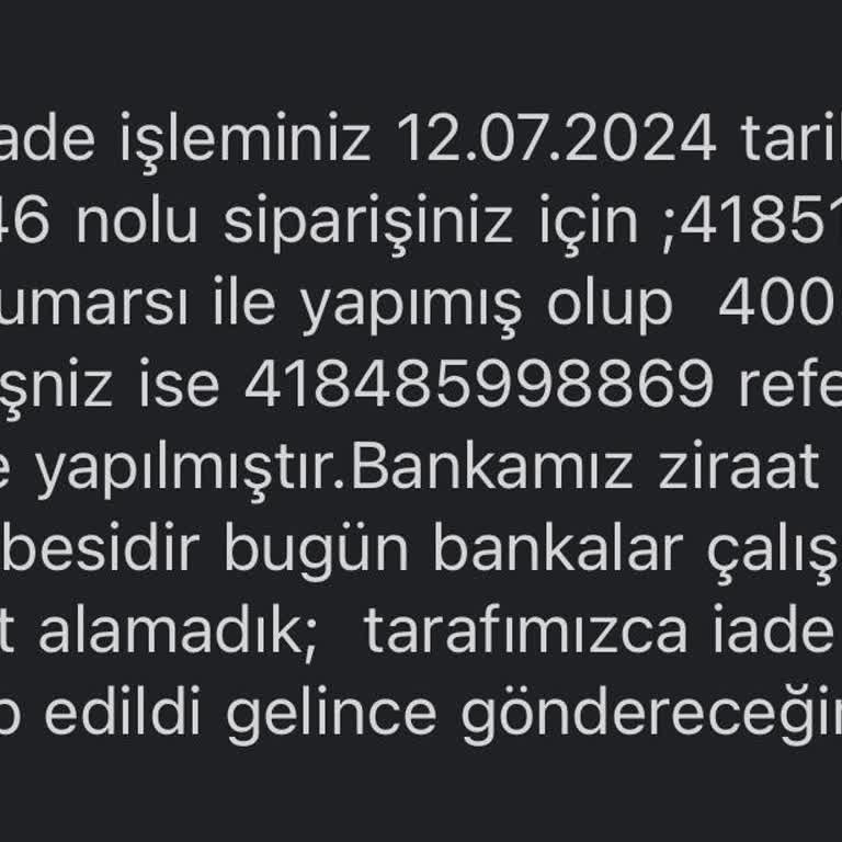 Ziraat Bankası İade Yapmıyor