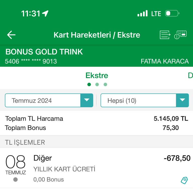 Garanti Bankası Yıllık Kart Ücreti İade