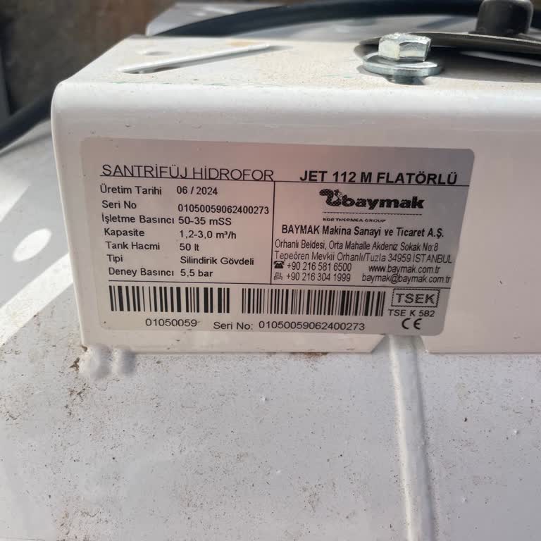 Baymak Hidrofor Arızası Değişim Talebi