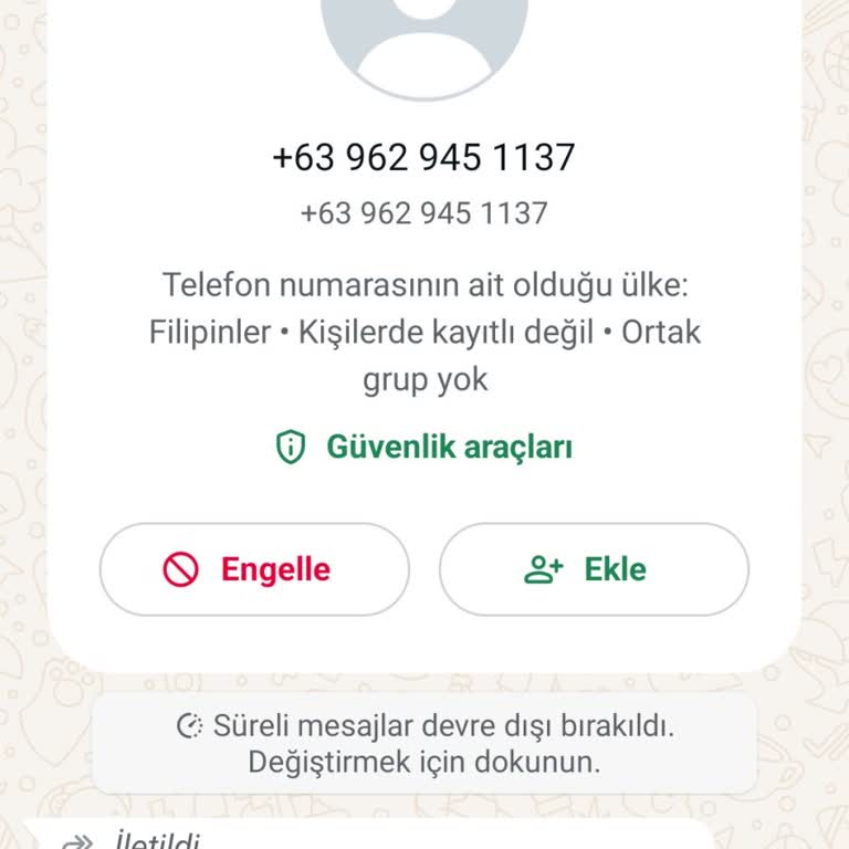 WhatsApp Sahte Mesaj