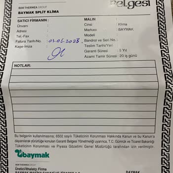 Baymak 03.06.2023 Tarihinde Aldığım Klima Soğuk Havayı Az Üflüyor.