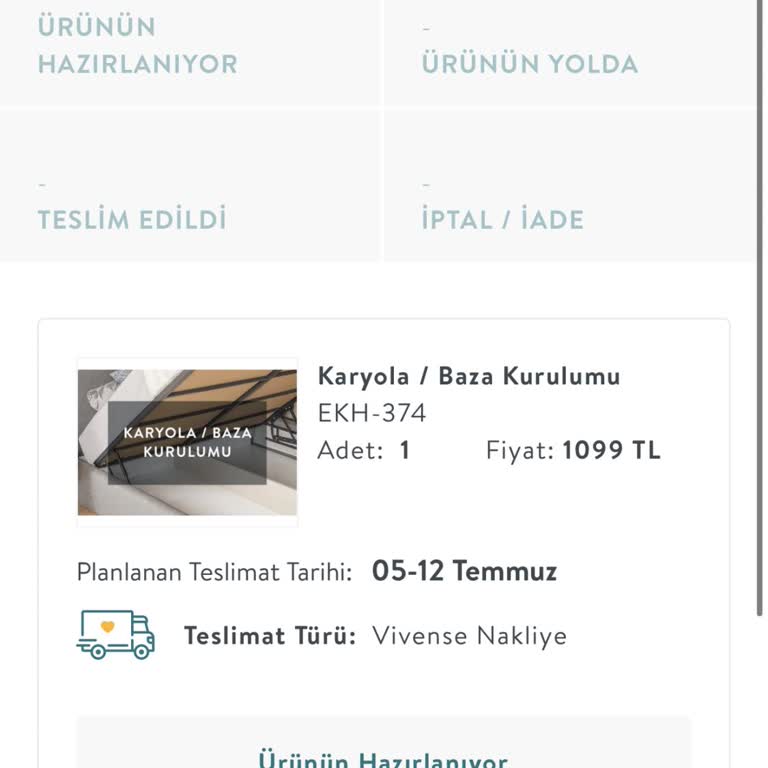 Vivense Kurulum Satın Alındı Yapılmadı