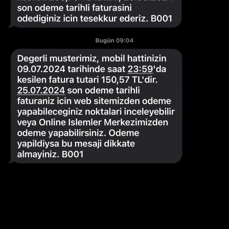 Türk Telekom Kapalı Hatta Fatura