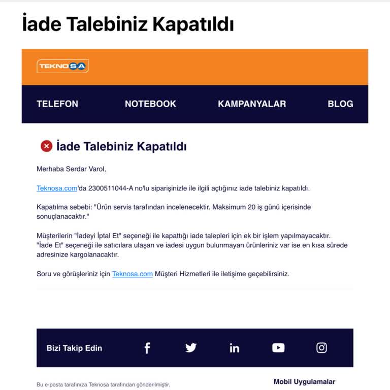 Teknosa İade Sürecinde Yaşanan Sorunlar Ve Ürün Kaybı
