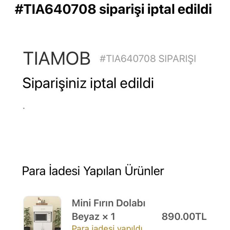 Tiamob Param Kartıma İade Edilmedi