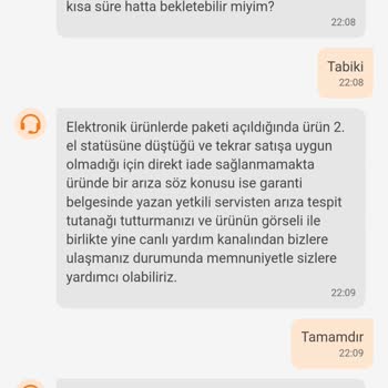 Trendyol İade Ret İade İkinci El Statüsü