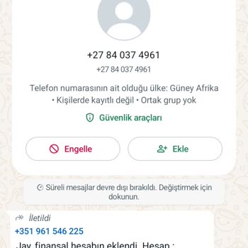WhatsApp Şahsım Adına Gelecek Herhangi Bir Soruşturma WhatsApp Sorumludur