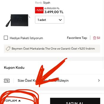 Beymen Ödeme Ekranında Fazla Çekim